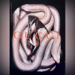 Original 2004 Gucci/Tom Ford White Python for Heels Luxury Press Ad